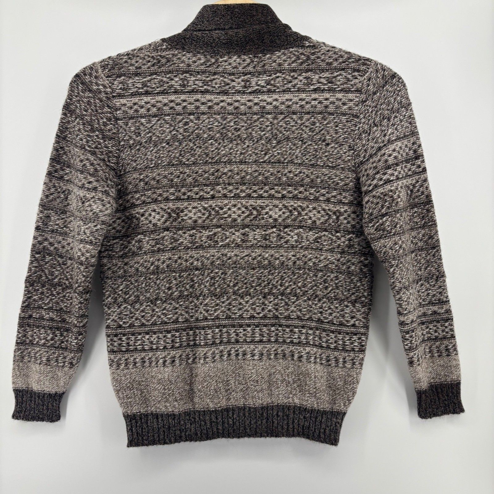 Kuna Kiosko Cardigan Mens M Brown 100% Baby Alpaca Shawl Collar Nwt Cardigan — image 4 of 8
